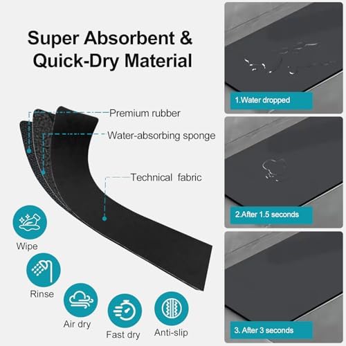 Customizable Kitchen Sink Faucet Mat: 30"Lx5.5"W Absorbent Splash Guard