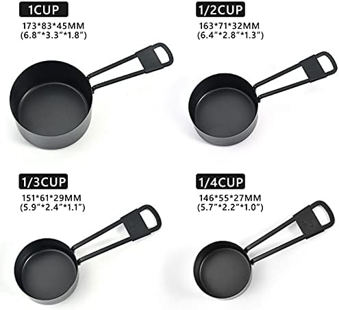 Black Stainless Steel Measuring Cups and Spoons Set