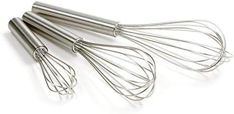 Norpro Balloon Wire Whisk Set of 3 Stainless Steel Stir/Mix/Beat 6" /8"/ 10"