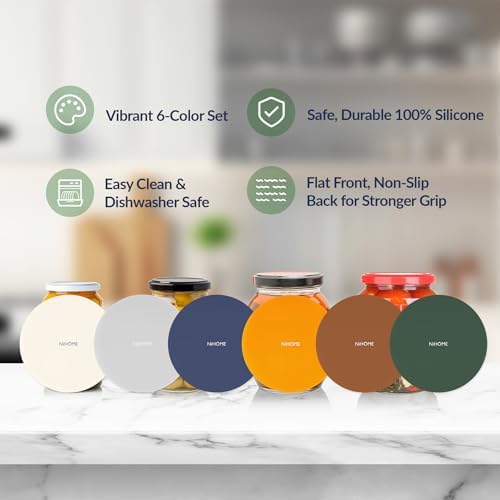 NiHome Silicone Jar Opener Gripper Pads, 6 In