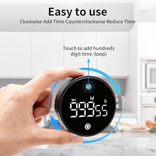 Digital Kitchen Timer, Magnetic Visual Countdown Countup Timer
