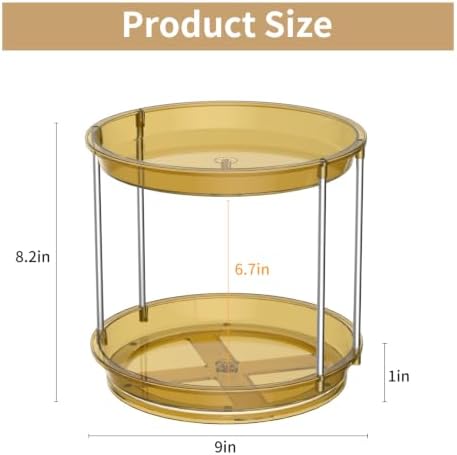 Rotating Makeup Organizer, Perfume Skincare Holder, 2 Tier 9 Inch