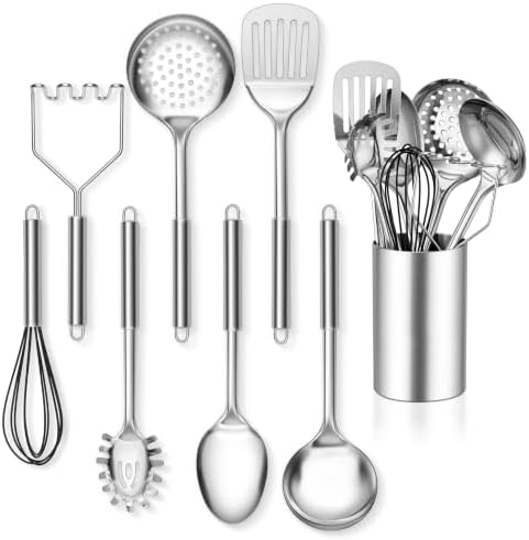 Leonyo 8 Pcs Stainless Steel Kitchen Cooking Utensils Set