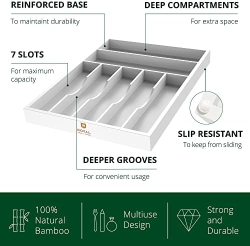 ROYAL CRAFT WOOD Luxury Bamboo Kitchen Drawer Organizer