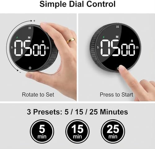 Rechargeable USB-C Digital Kitchen Timer