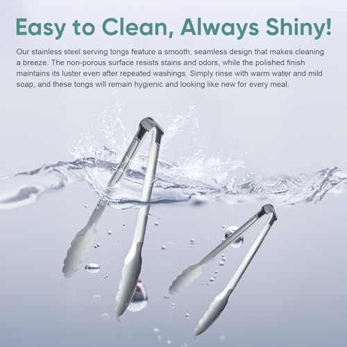 12 Pack Buffet Tongs Serving Tongs Stainless steel Kitchen Tongs 7inch