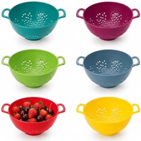 6Pcs Mini Colander for Kitchen Plastic Berry Strainer
