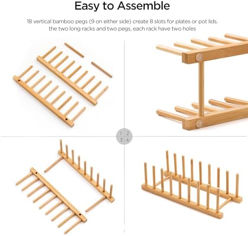 Bamboo Dish Drying Rack for Kitchen Counter & Cabinet