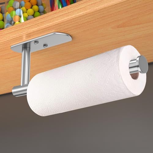 VAEHOLD Adhesive Paper Towel Holder Under Cabinet Mount, Wall Mounted Paper