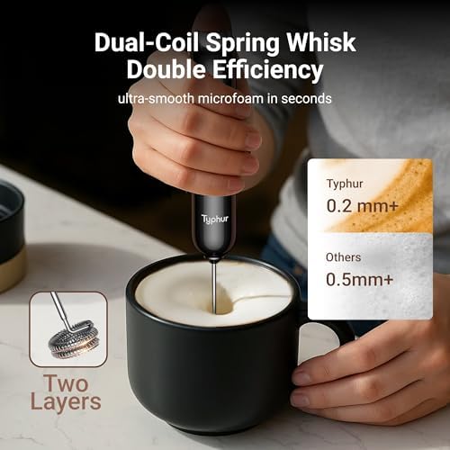Typhur InstaWhisk Electric Milk Frother - 1500mAh Type-C Rechargeable Handheld