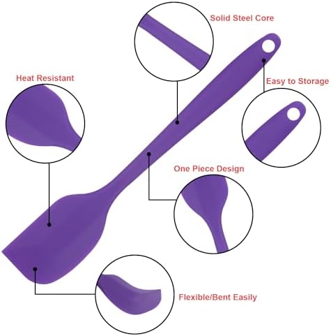 Silicone Spatulas Set, Rubber Spoon Spatula Heat Resistant Spoonula One Piece