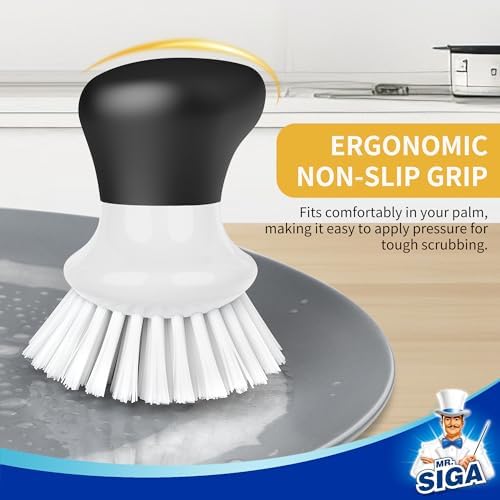 MR.SIGA Dish Scrub Brush, Palm Brush Dish Scrubber