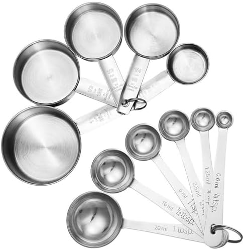 Accmor 11 Piece Stainless Steel Measuring Spoons Cups Set, Premium Stackable