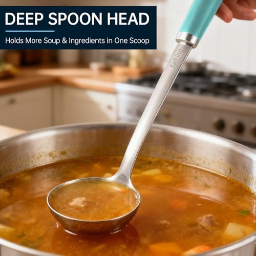 Safring Stainless Steel Soup Ladle and Spaghetti Spoon Set, Heat Resistant
