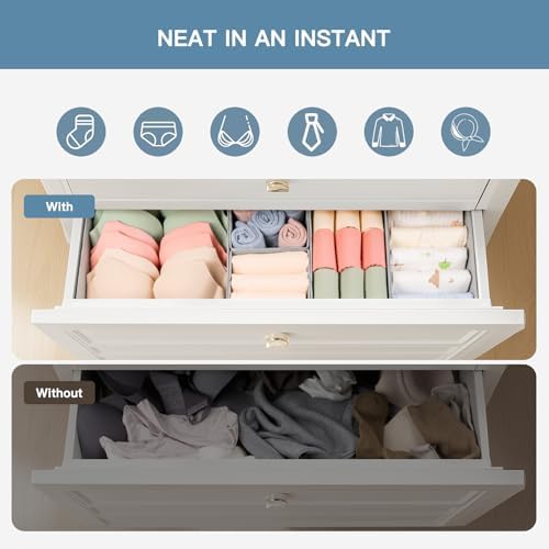 Criusia Drawer Organizer Clothes, 21 Pack Dresser Organizer