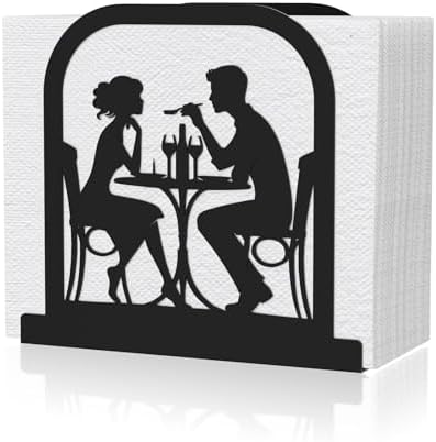Modern Standing Napkin Holder for table, Romantic Couple Meal Theme Style