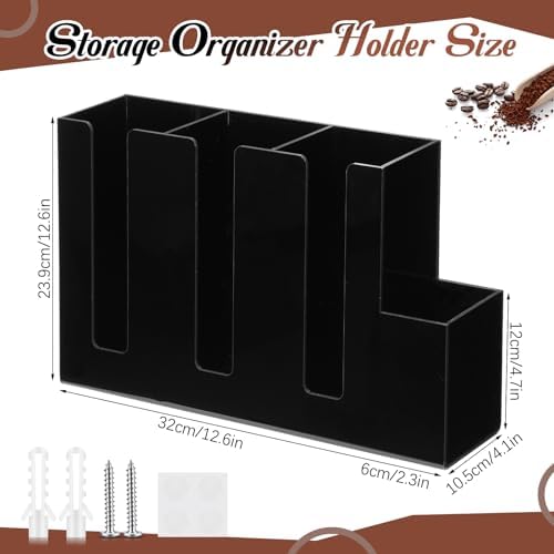 Cunhill 4 Compartments Acrylic Coffee Cup and Lid Holder