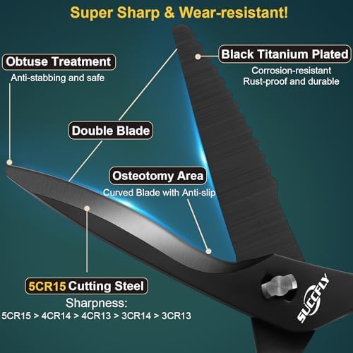 SUCCFLY Heavy Duty Kitchen Scissors