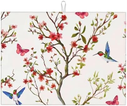 Hummingbird Butterfly Dish Drying Mat