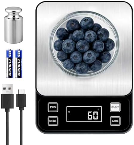 Full Waterproof Digital Scale IP67, 5kg Capacity 0.1g Accuracy Kitchen Scale
