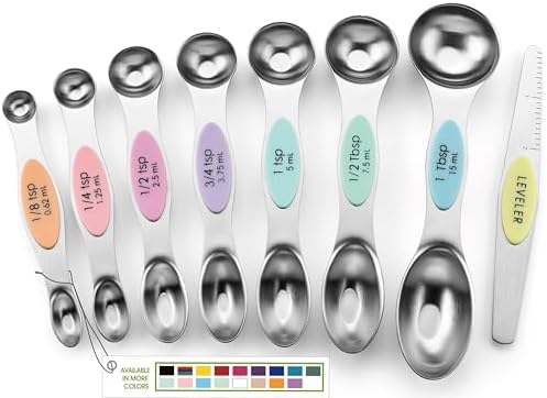 Spring Chef Stainless Steel Magnetic Measuring Spoons Set of 8