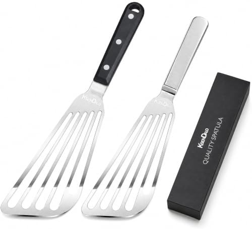 KSENDALO 2 Pack Flexible Fish Spatula Stainless Steel