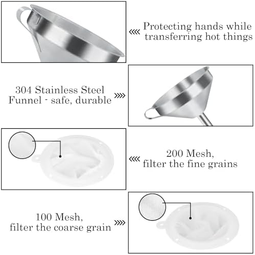 WMKGG 304 Stainless Steel Funnel, Funnels