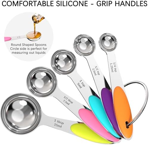 TILUCK Nesting Measuring Cups and Spoons Set, Stainless Steel