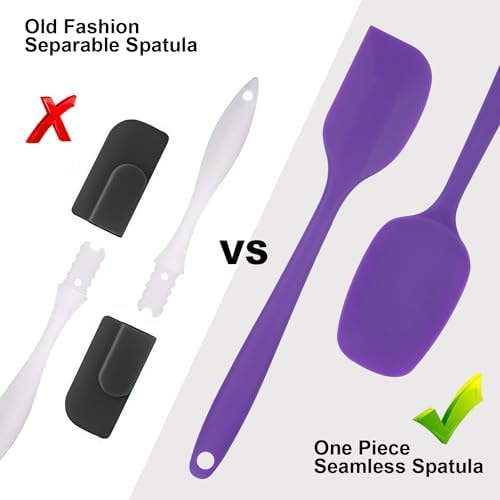 Silicone Spatulas Set, Rubber Spoon Spatula Heat Resistant Spoonula One Piece