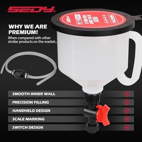 22-Piece No-Spill Coolant Filling Funnel Kit and Siphon Hose Pump, Radiator