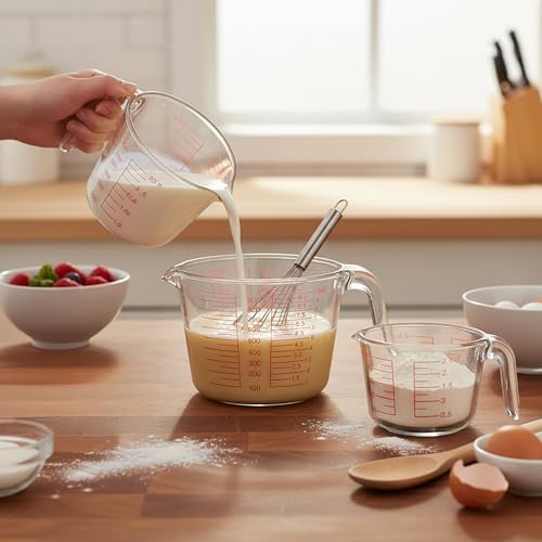 Glass Measuring Cups with Lids, 2 Cup （500ML）