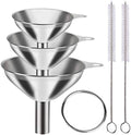 Metal Stainless Steel Funnel, Large Medium Small Funnel Set of 3, Food Grade