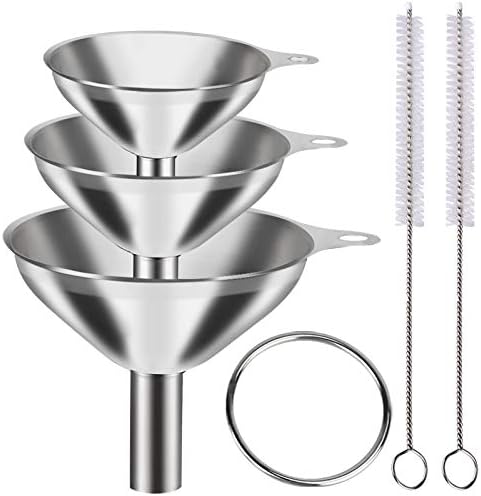 Metal Stainless Steel Funnel, Large Medium Small Funnel Set of 3, Food Grade