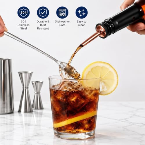 8 Inch Long Handle Iced Tea Spoons, 18/8 Stainless Steel Coffee Spoons