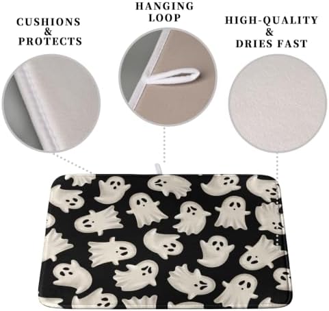 Cute Ghost Halloween Dish Drying Mat