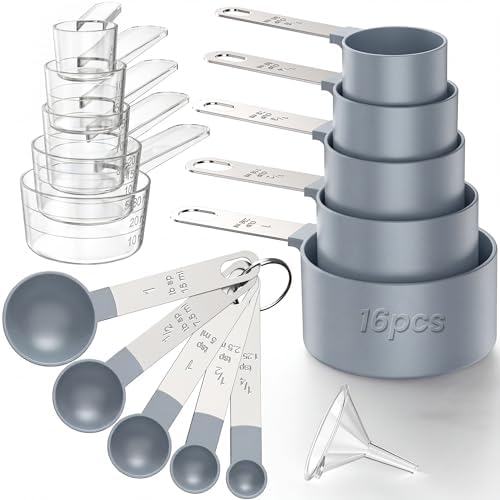 16PCS Measuring Cups and Spoons Set, Measuring Spoon Set