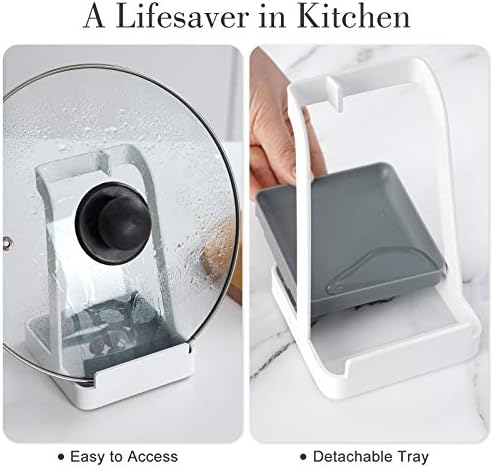 NiHome Versatile Pot Lid Ladle Holder Multipurpose Spatula Pad Book Cutting