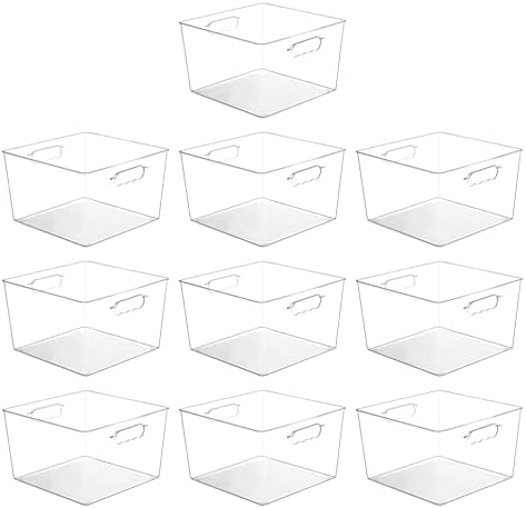 Vtopmart 10 Pack Extra Large Clear Storage Bins, 11x11 Cube Organizer