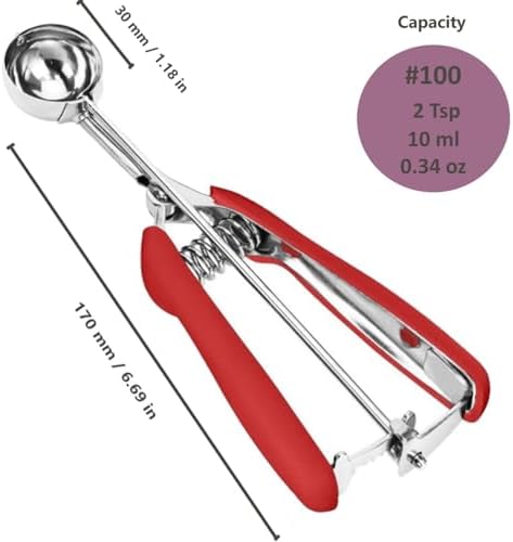 #100 Mini Cookie Scoop, 2Tsp/10ml/ 0.34oz Tbsp Cookie Dough Scoop