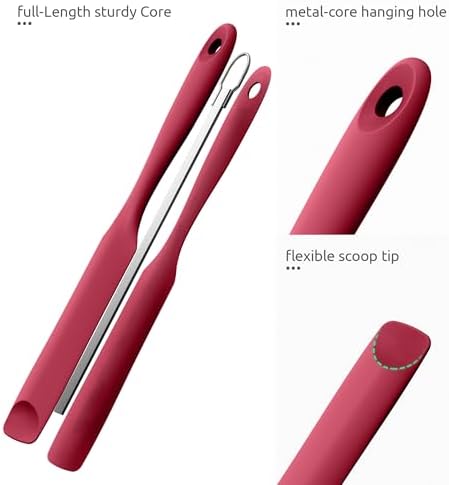 U-Taste Silicone Jar Spatula for Sourdough Starter: Long Skinny Food-Grade Jam