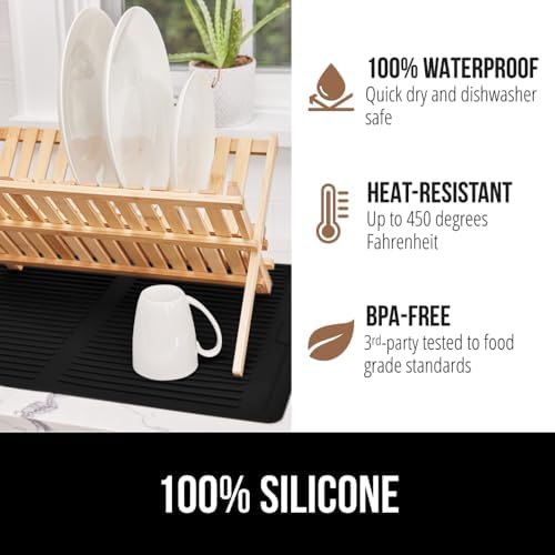 GORILLA GRIP Patented BPA-Free Silicone Dish Drying Mat