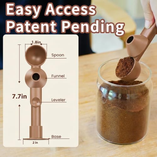 Coffee Scoop with Funnel for Ground Coffee, Protein Powder & Tea, 2 Tbsp