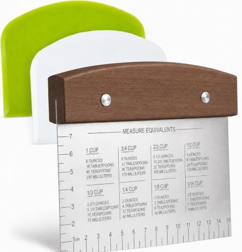 Boorika Dough Scraper & Bench Scraper Kitchen – Stainless Steel Sourdough Tools