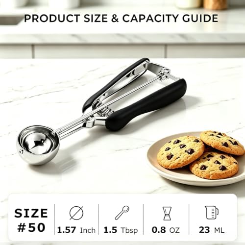 1.5 Tablespoon Cookie Scoop, 1.5 Tbsp, Size #50, Cookie Dough Scoop, Melon