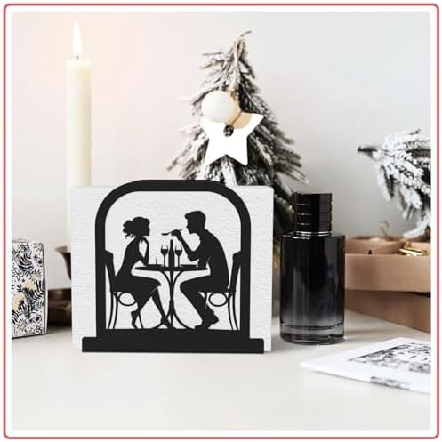 Modern Standing Napkin Holder for table, Romantic Couple Meal Theme Style