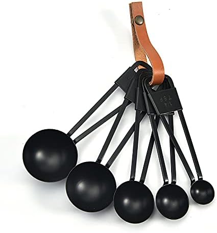Black Stainless Steel Measuring Cups and Spoons Set