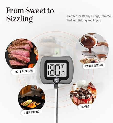 Digital Candy Thermometer with Pot Clip, Instant Read Kitchen Thermometer