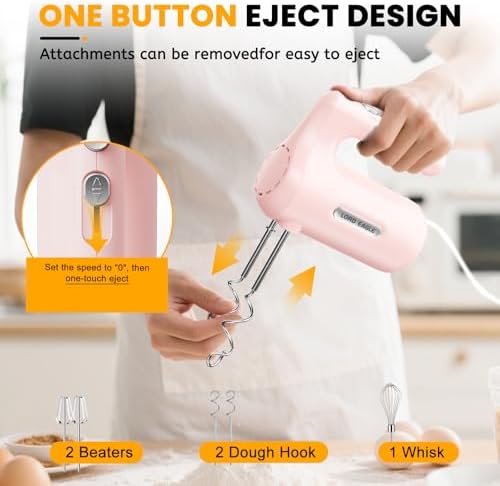 Lord Eagle 5-Speed Small Hand Mixer Electric, 300W Compact Portable