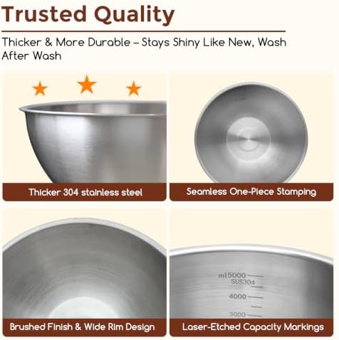 Gronivex Stainless Steel Mixing Bowls Set