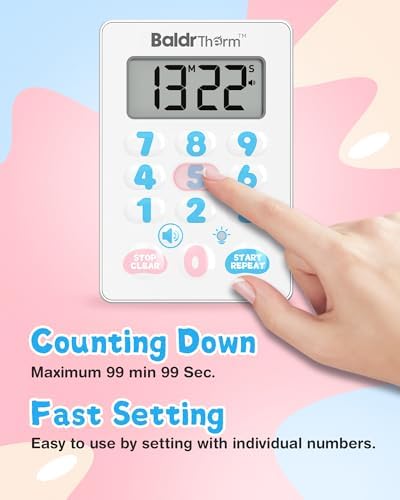 Digital Kitchen Timer, Waterproof Magnetic Countdown Timer